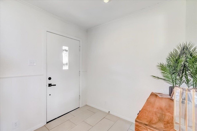 foyer featuring crown molding