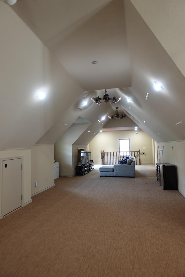 7840 Halliday St, Beaumont, TX 77706 - additional living space with carpet floors and lofted ceiling