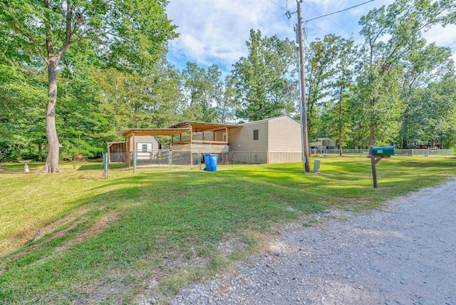 exterior space featuring a yard