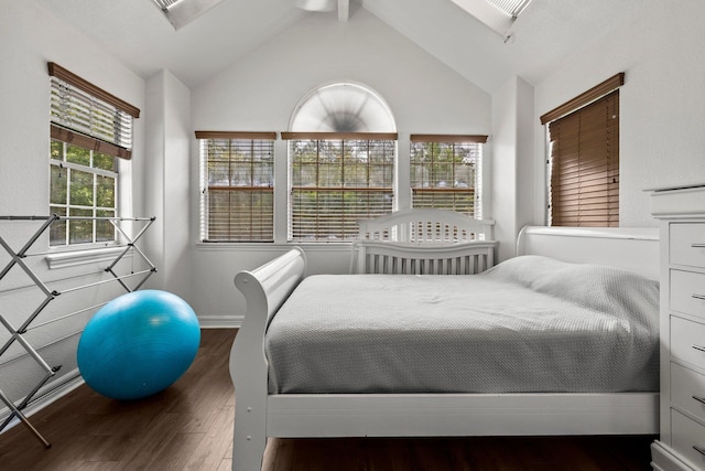 503 Country Wood Cir, Sour Lake, TX 77659 - bedroom featuring wood finished floors and lofted ceiling