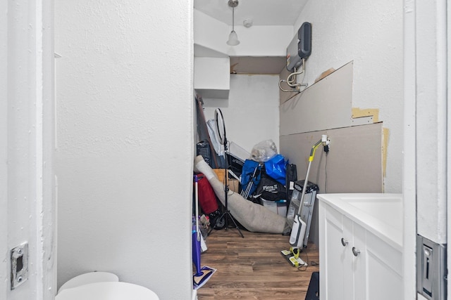 503 Country Wood Cir, Sour Lake, TX 77659 - washroom featuring dark wood-style flooring