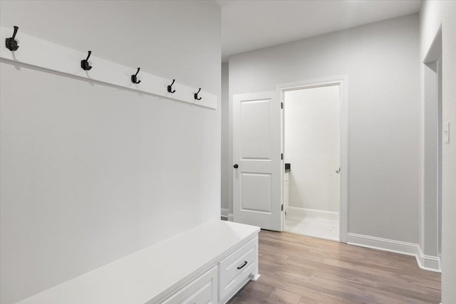 mudroom featuring light hardwood / wood-style flooring