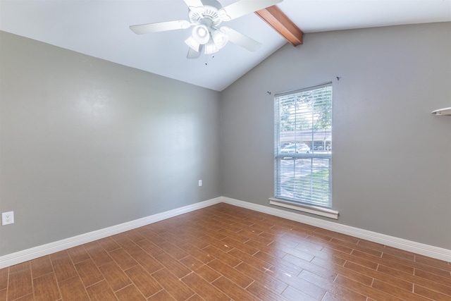 5269 Fairview Dr, Orange, TX 77630 - spare room with dark wood-style floors, baseboards, and a ceiling fan