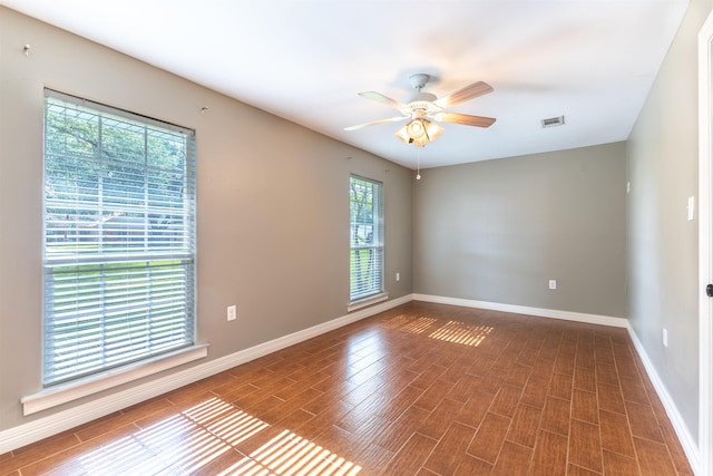 5269 Fairview Dr, Orange, TX 77630 - empty room featuring ceiling fan, baseboards, and wood finished floors