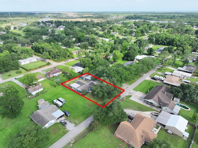 5269 Fairview Dr, Orange, TX 77630 - aerial view of residential area with property parcel outlined