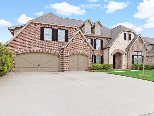 view of front of property featuring a garage