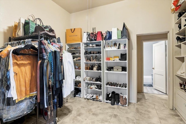 view of walk in closet