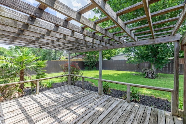 5780 Kristin Ln, Beaumont, TX 77713 - wooden terrace with a fenced backyard and a pergola