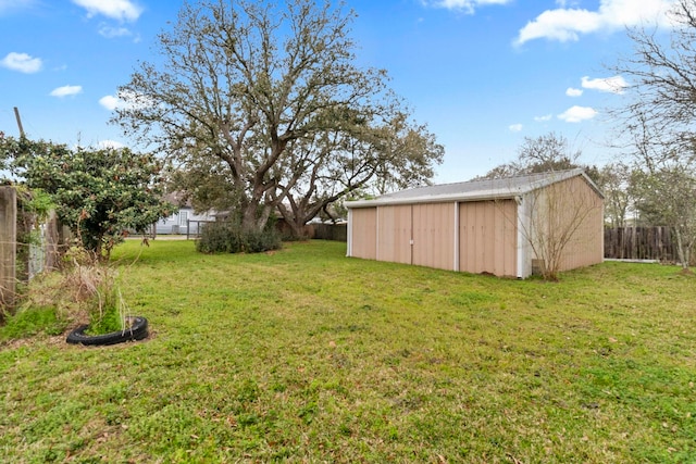 2695 Sandlin St, Beaumont, TX 77707 - fenced backyard featuring an outbuilding