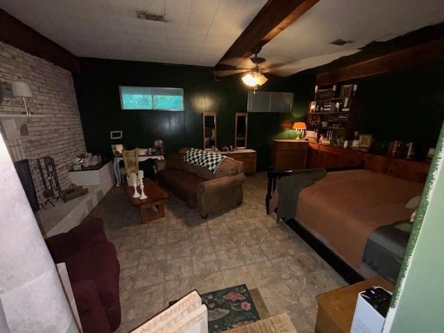 885 E Fm 1943 E, Warren, TX 77664 - bedroom with beamed ceiling