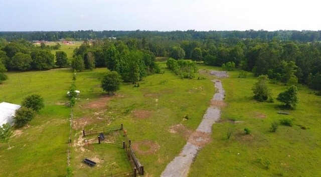 aerial view featuring a rural view