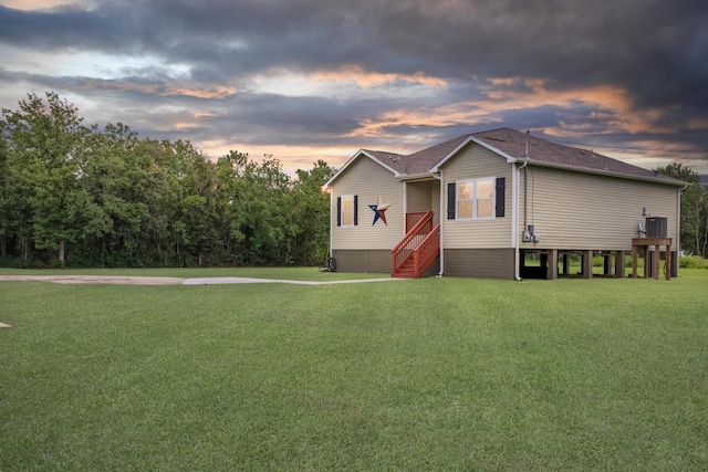 451 Lene Ln, Beaumont, TX 77705 - view of front of property with a front yard and a shingled roof