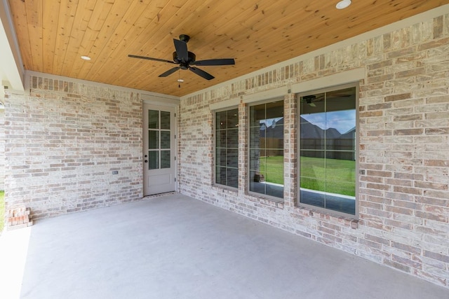 view of patio / terrace featuring ceiling fan