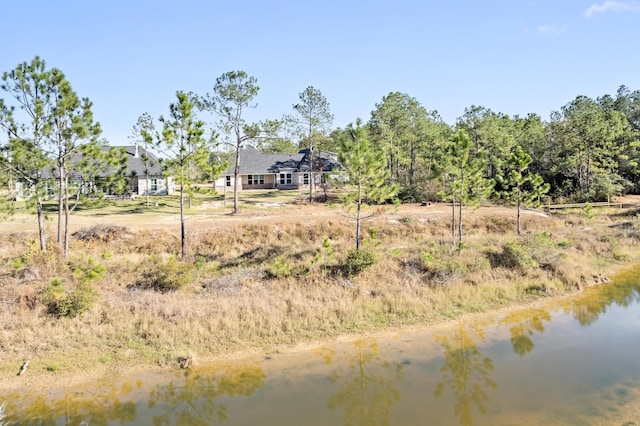 exterior space featuring a water view