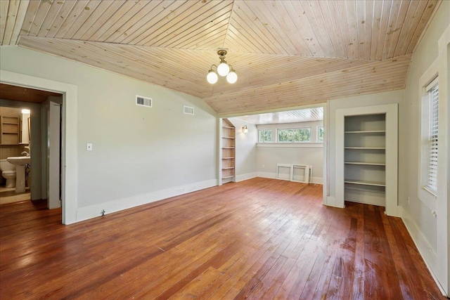 507 Orange Ave, Orange, TX 77630 - unfurnished bedroom with wooden ceiling, hardwood / wood-style floors, and vaulted ceiling