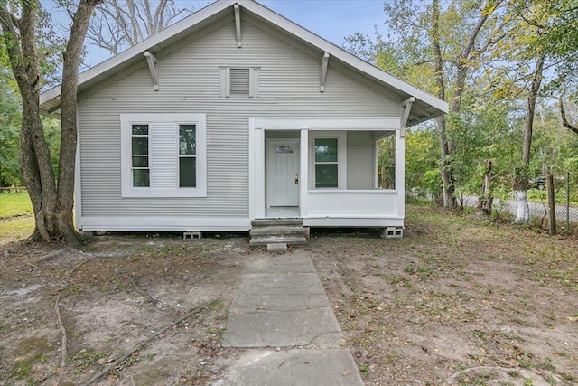 bungalow-style home with covered porch