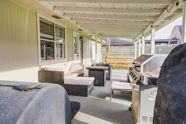 view of patio with outdoor lounge area