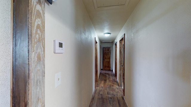 hall featuring dark hardwood / wood-style flooring