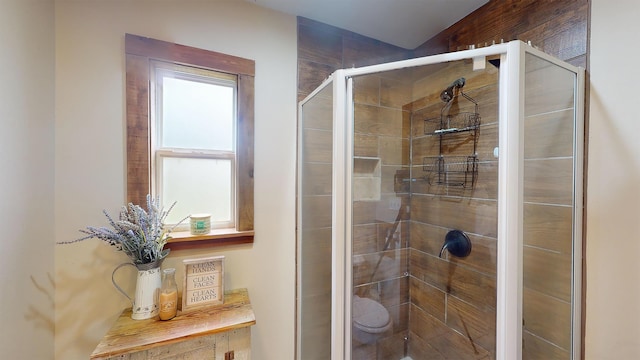 bathroom featuring walk in shower