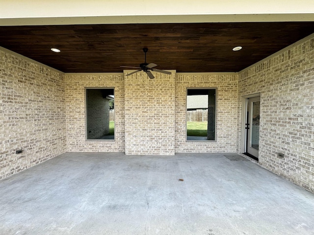 view of patio / terrace with ceiling fan