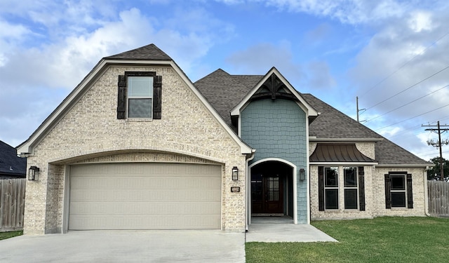 view of front of property with a front lawn