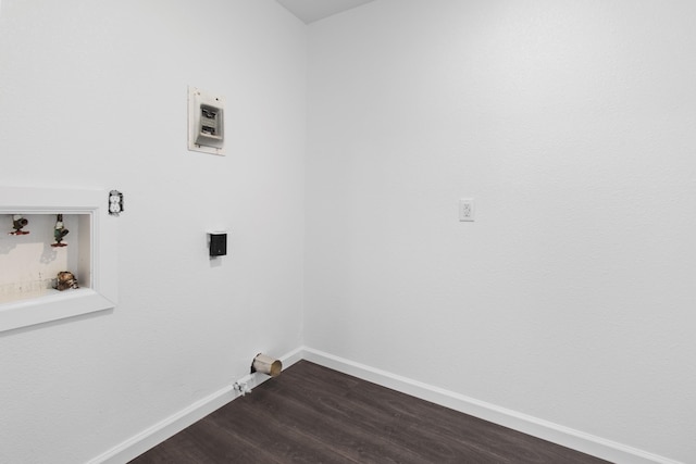 laundry room featuring hookup for a washing machine, wood-type flooring, and gas dryer hookup