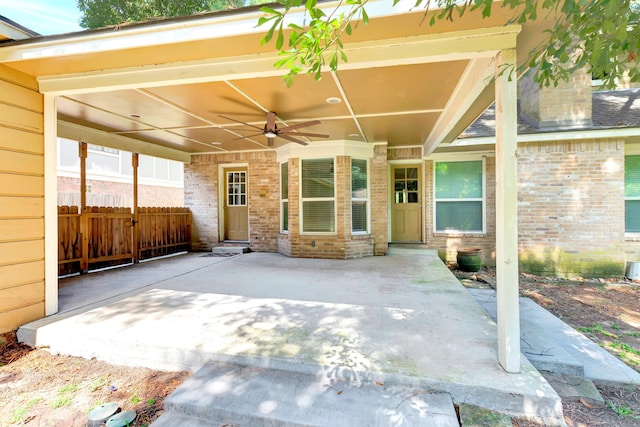 view of patio / terrace with ceiling fan