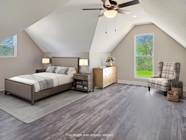 stairs featuring a chandelier, wood finished floors, baseboards, and recessed lighting