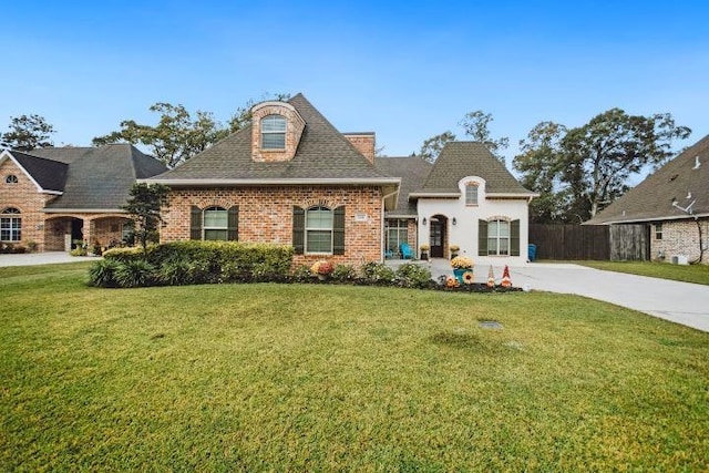 view of front facade with a front yard