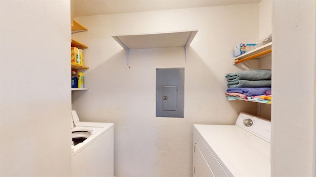 1005 Black Walnut Ln, Jasper, TX 75951 - washroom featuring laundry area, washer and clothes dryer, and electric panel