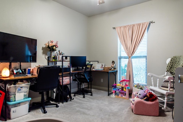 view of carpeted office