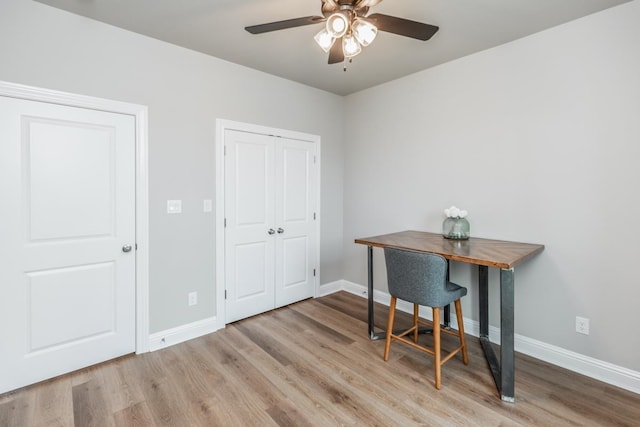 4813 Augusta Dr, Groves, TX 77619 - office space with wood finished floors and ceiling fan