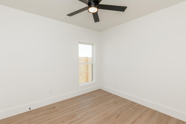 3580 Lily Ln, Beaumont, TX 77713 - spare room featuring baseboards, a ceiling fan, and light wood finished floors