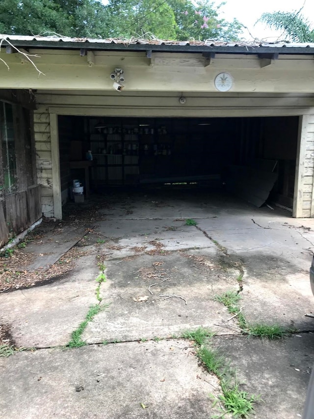 view of garage