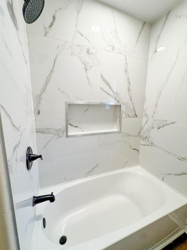 bathroom featuring bathtub / shower combination