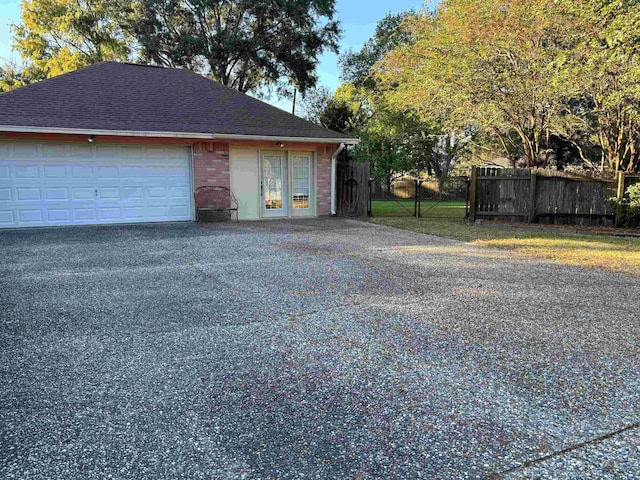 view of garage