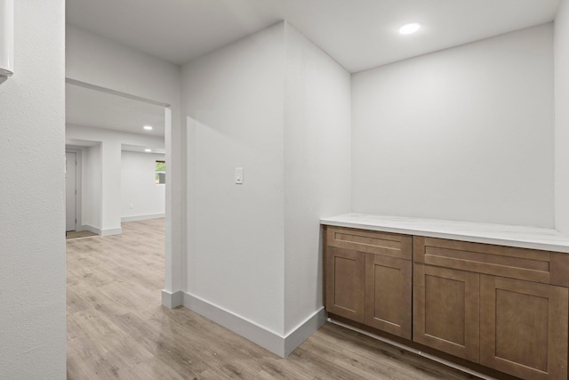 3266 Brent Dr, Orange, TX 77632 - hall with light wood finished floors, recessed lighting, and baseboards