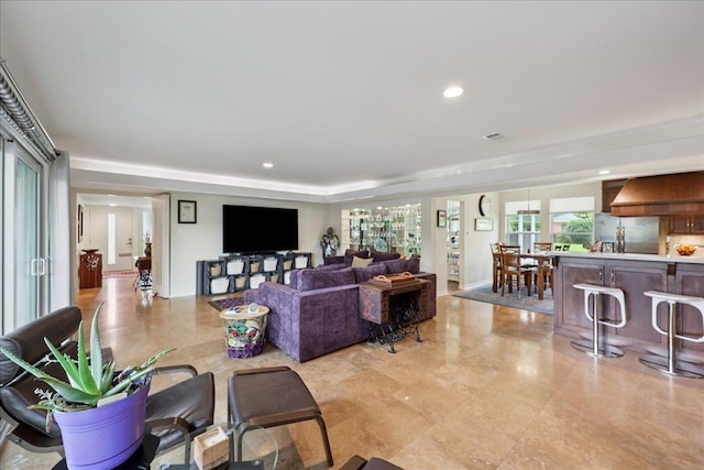 5775 Clinton St, Beaumont, TX 77706 - living area with recessed lighting and a raised ceiling