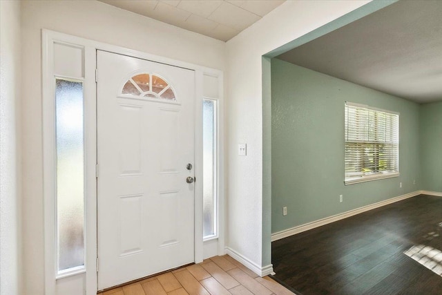 foyer featuring light wood-type flooring