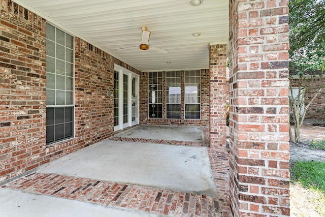 view of patio / terrace featuring ceiling fan