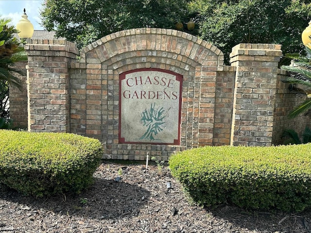 view of community sign