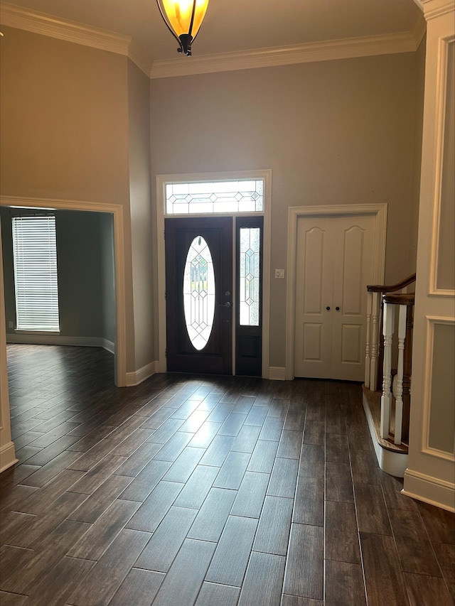 foyer entrance with ornamental molding