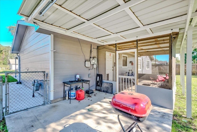 view of patio featuring area for grilling