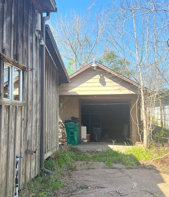 view of garage