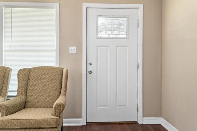 10775 Old Voth Rd, Beaumont, TX 77713 - foyer featuring baseboards and dark wood-style flooring
