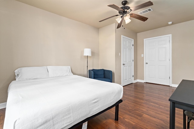 10775 Old Voth Rd, Beaumont, TX 77713 - bedroom featuring wood finished floors, baseboards, and ceiling fan