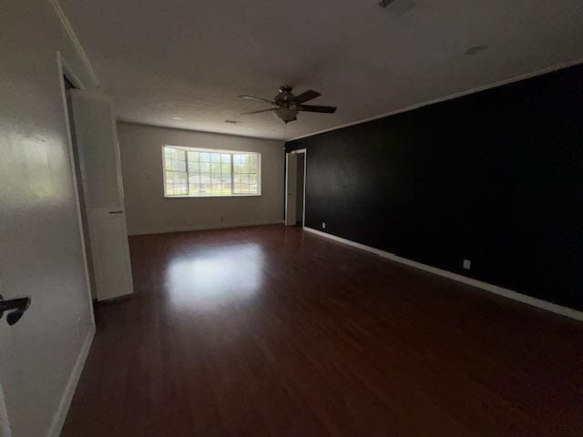176 Ridgewood St, Bridge City, TX 77611 - empty room featuring ceiling fan and wood finished floors