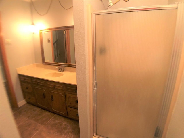 3812 30th, Port Arthur, TX 77642 - full bath with vanity, a shower stall, and tile patterned flooring