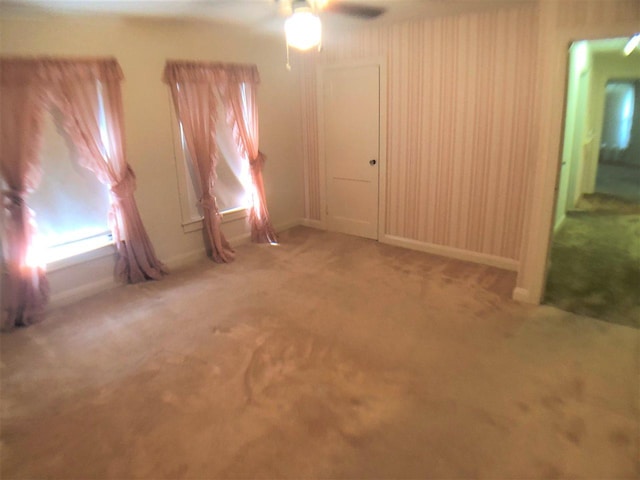 3812 30th, Port Arthur, TX 77642 - spare room with carpet flooring, ceiling fan, and baseboards