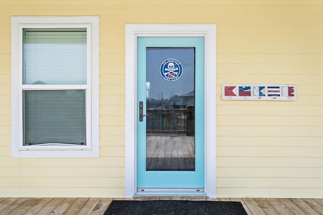 view of doorway to property